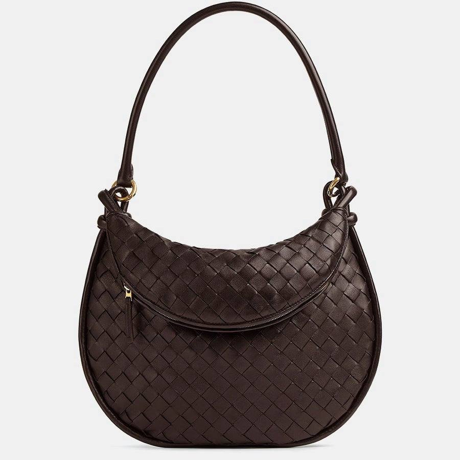 Bottega Veneta Woven Leather Knotted Strap Shoulder Bag