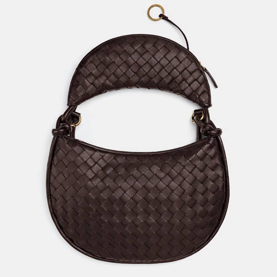 Bottega Veneta Woven Leather Knotted Strap Shoulder Bag