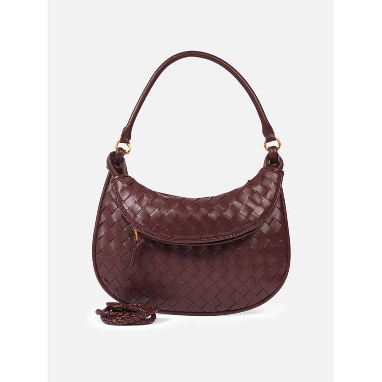 Bottega Veneta Woven Leather Knotted Strap Shoulder Bag