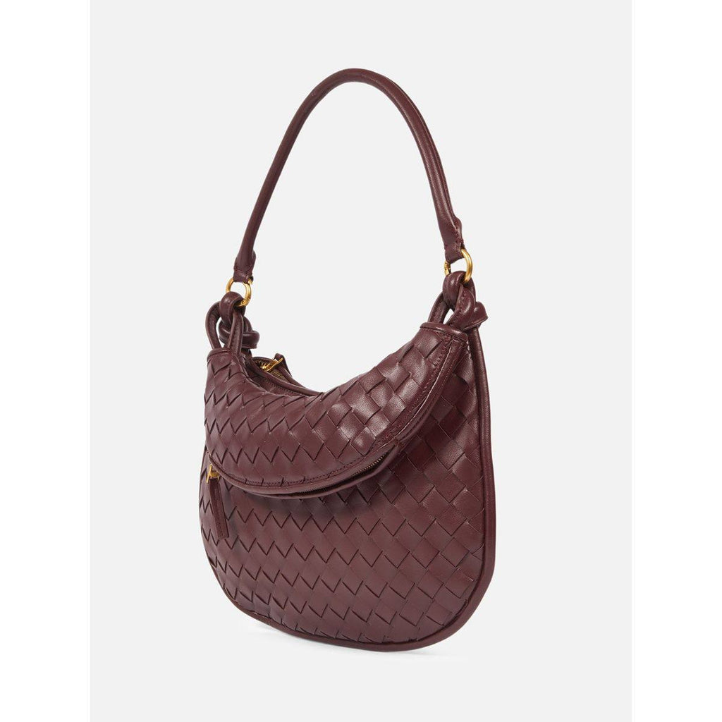 Bottega Veneta Woven Leather Knotted Strap Shoulder Bag