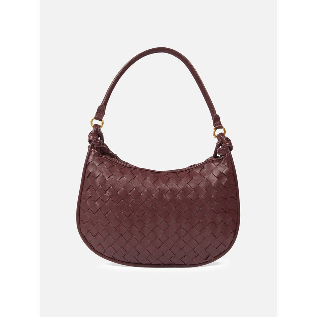 Bottega Veneta Woven Leather Knotted Strap Shoulder Bag