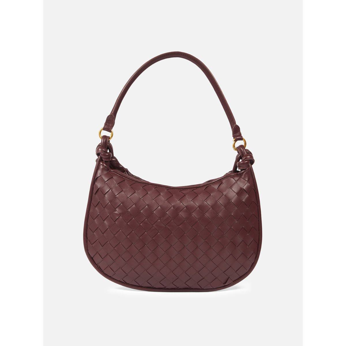 Bottega Veneta Woven Leather Knotted Strap Shoulder Bag