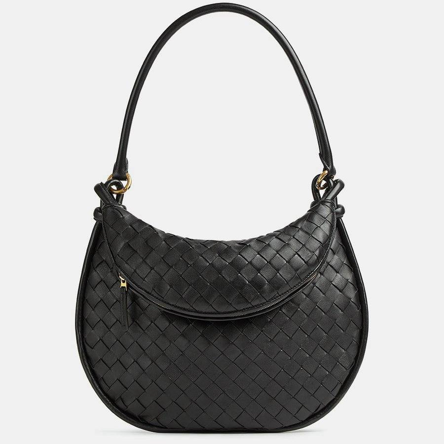 Bottega Veneta Woven Leather Knotted Strap Shoulder Bag