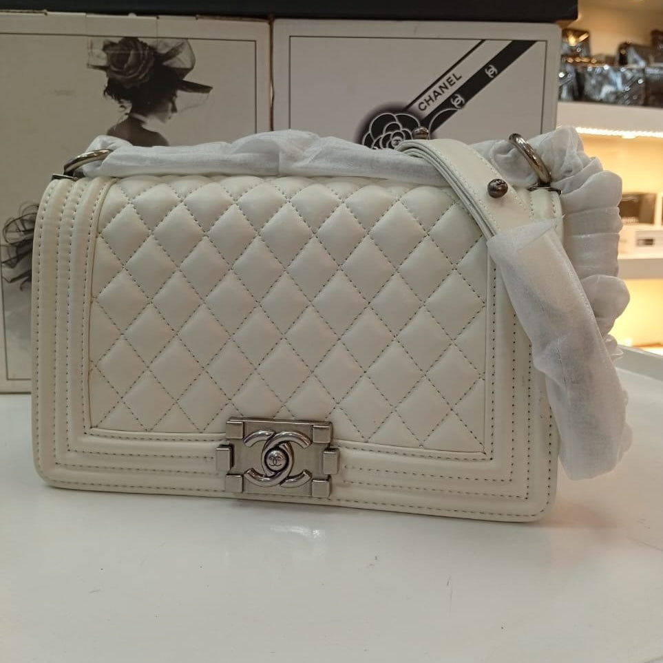 Chanel Quilted Microfiber Leather Shoulder Bag