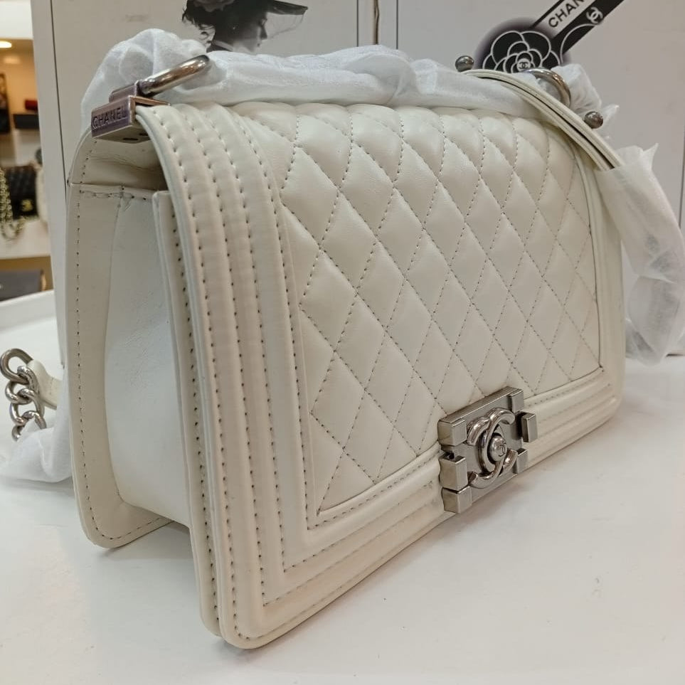 Chanel Quilted Microfiber Leather Shoulder Bag