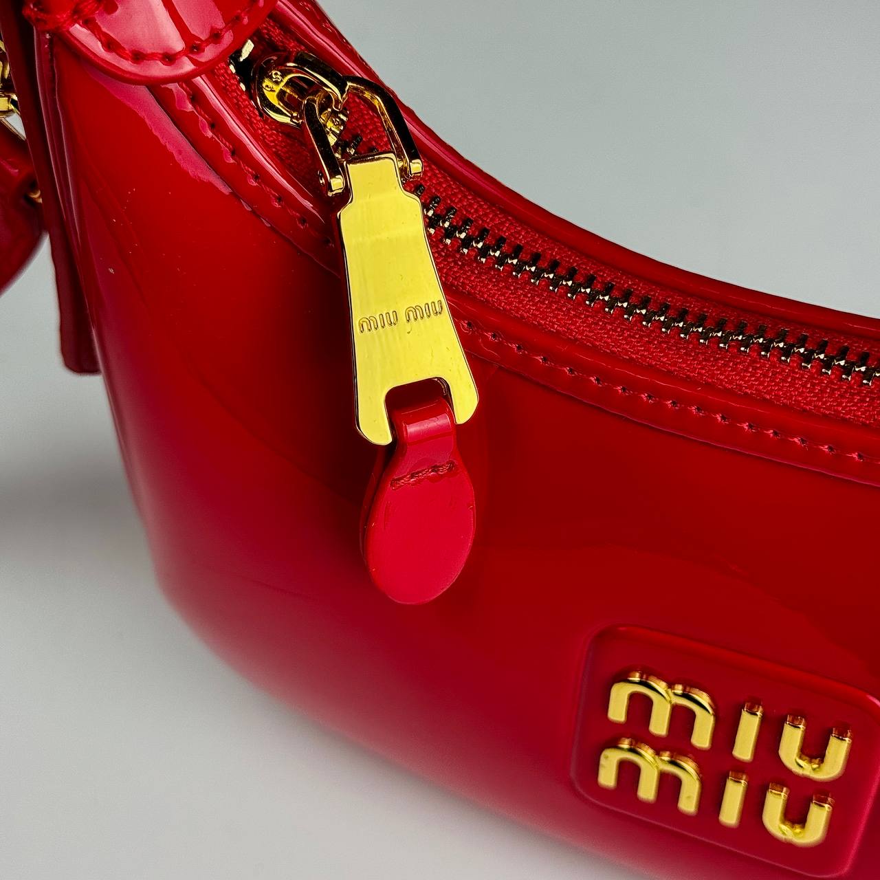 Miu Miu Red Patent Leather Mini Wander Hobo Bag 🍒✨👜