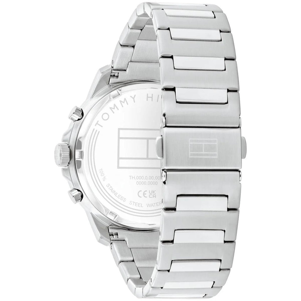 Tommy Hilfiger Silver & Black Stainless Steel Watch ⌚⚫