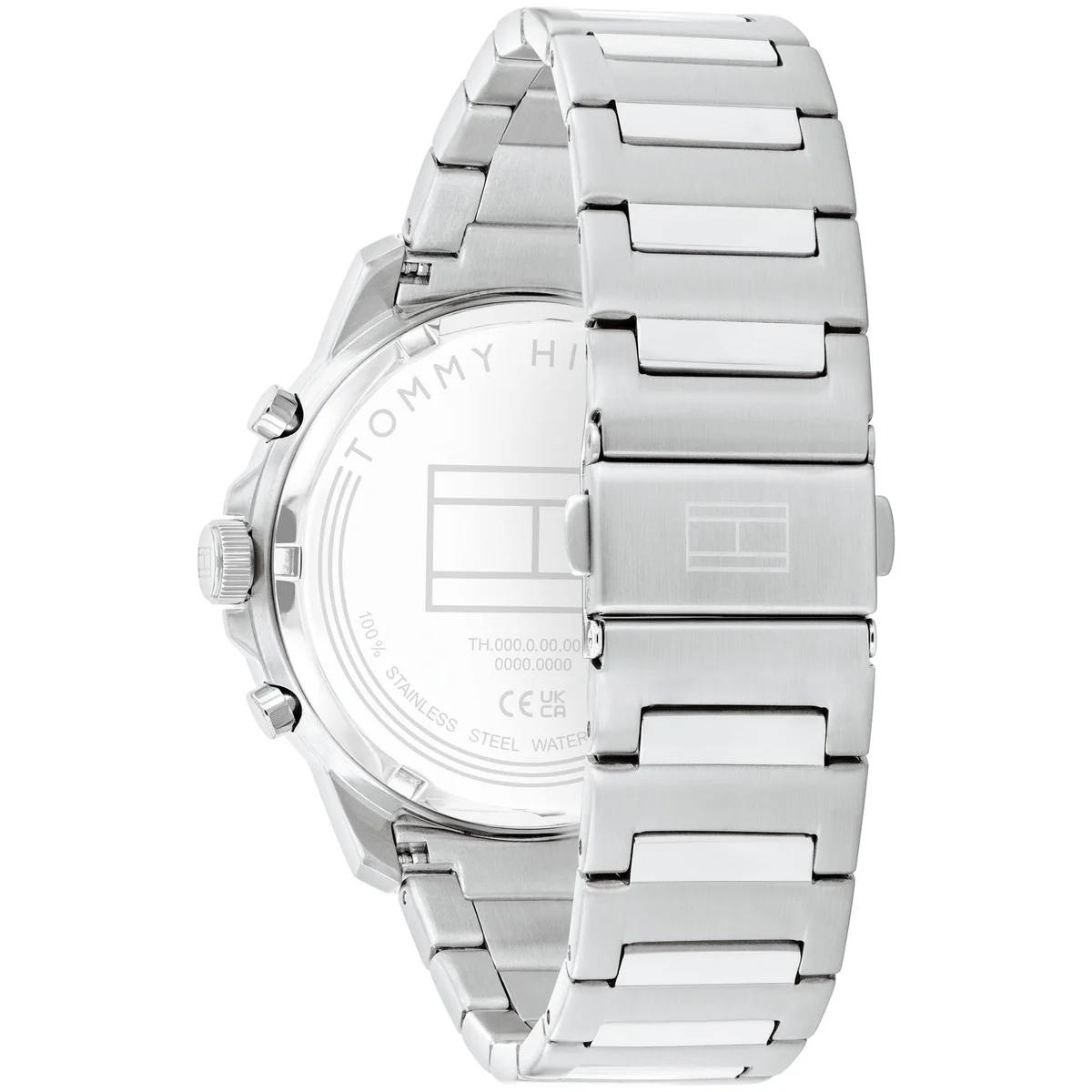 Tommy Hilfiger Silver & Black Stainless Steel Watch ⌚⚫