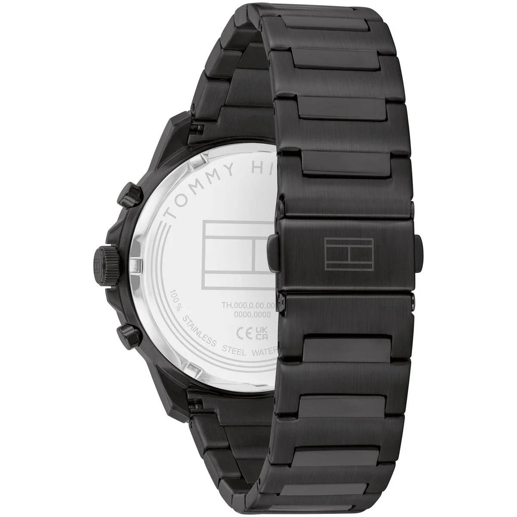 Tommy Hilfiger Silver & Black Stainless Steel Watch ⌚⚫