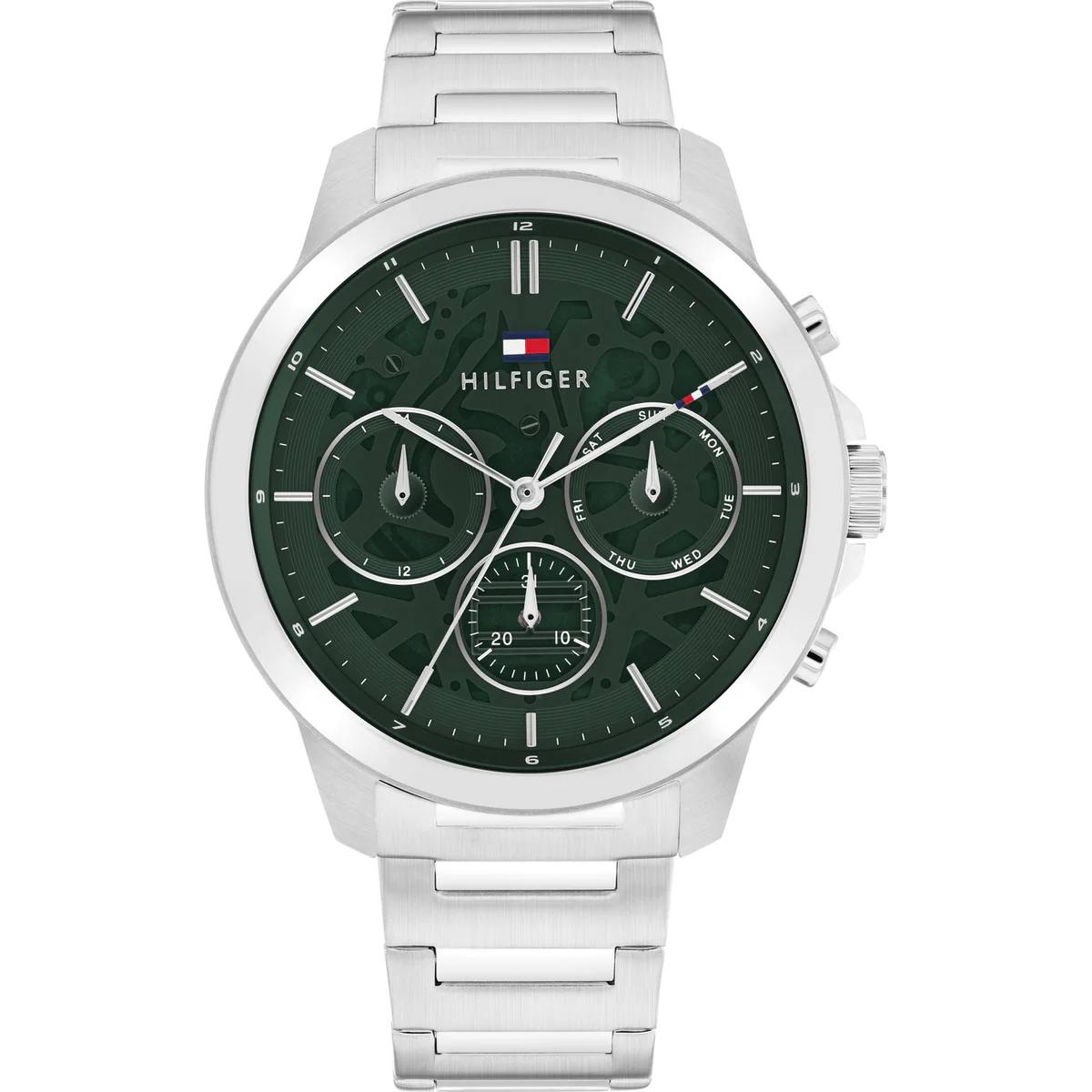 Tommy Hilfiger Silver & Black Stainless Steel Watch ⌚⚫