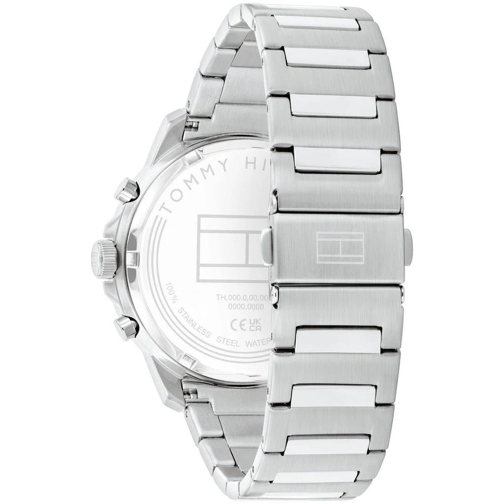 Tommy Hilfiger Silver & Black Stainless Steel Watch ⌚⚫