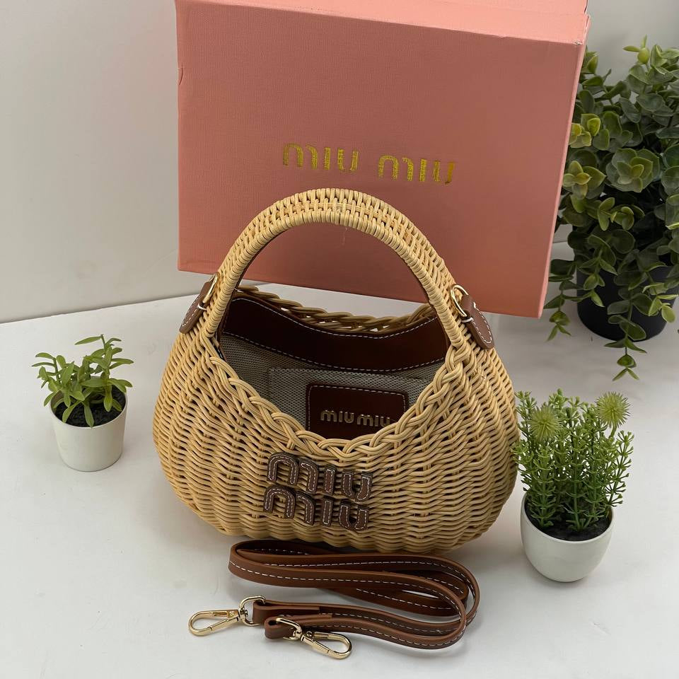 Miu Miu Wicker Bag: Beige, Pink, Brown, Black 👜🎀