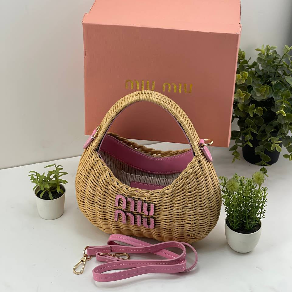 Miu Miu Wicker Bag: Beige, Pink, Brown, Black 👜🎀