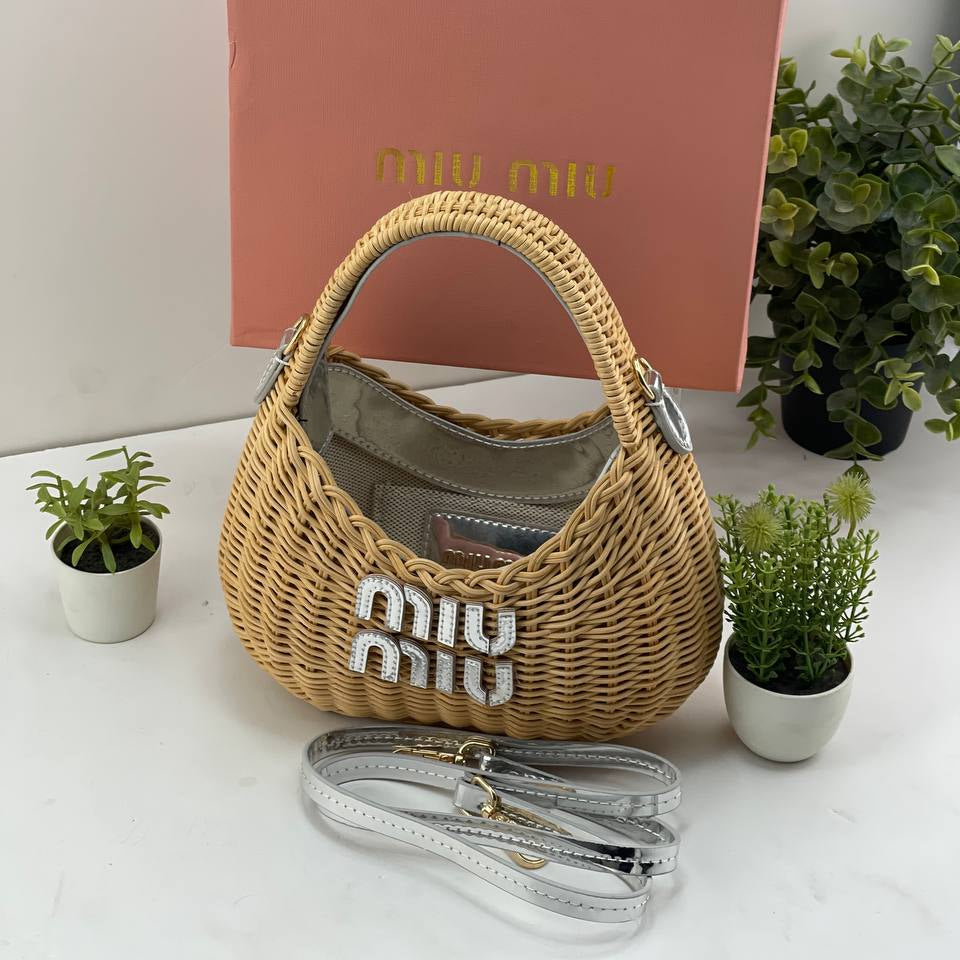 Miu Miu Wicker Bag: Beige, Pink, Brown, Black 👜🎀
