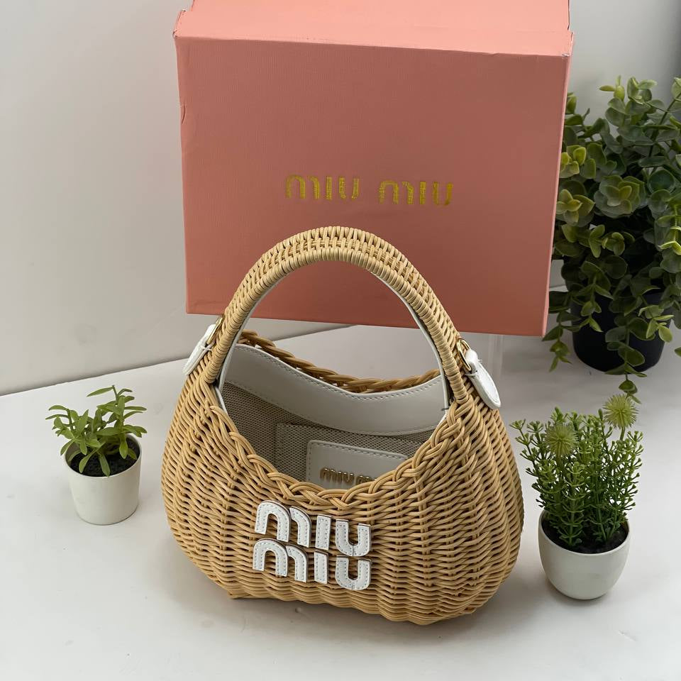 Miu Miu Wicker Bag: Beige, Pink, Brown, Black 👜🎀