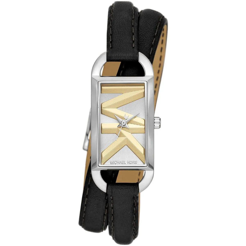 Leather Luxe: Black & Gold Women's Watch ⌚🖤💛
