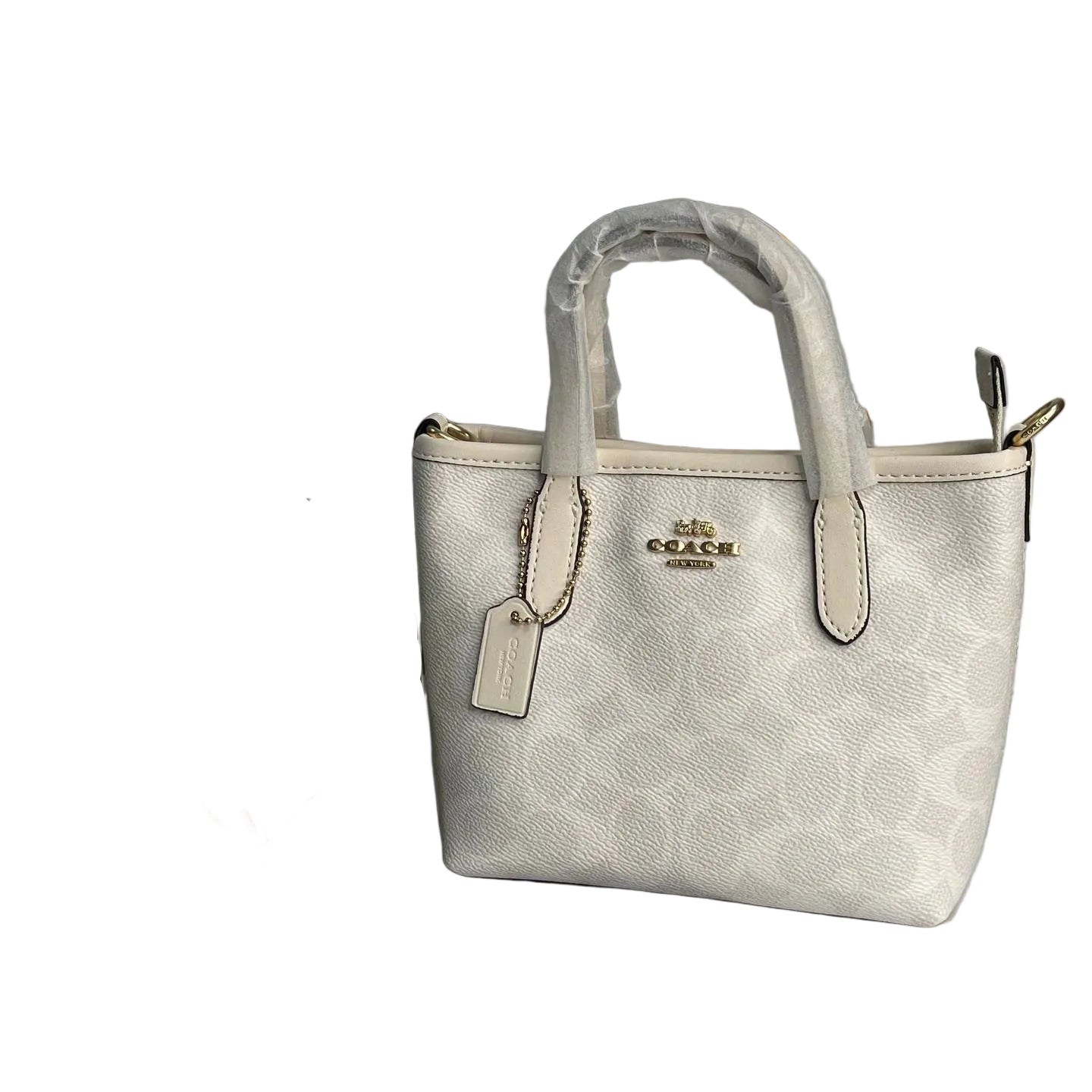 Coach Mini Mollie Tote in Signature Canvas Chalk  👜✨🤍