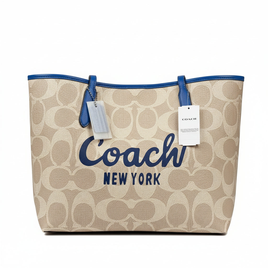 Coach Signature Script Logo Tote Bag 👜✨🗽