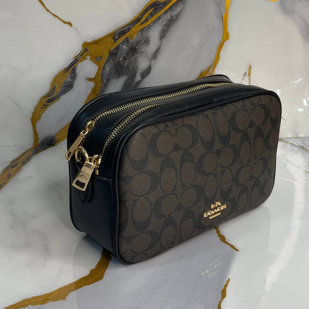 COACH Signature Canvas Camera Bag in Brown & Black 👜✨🤎