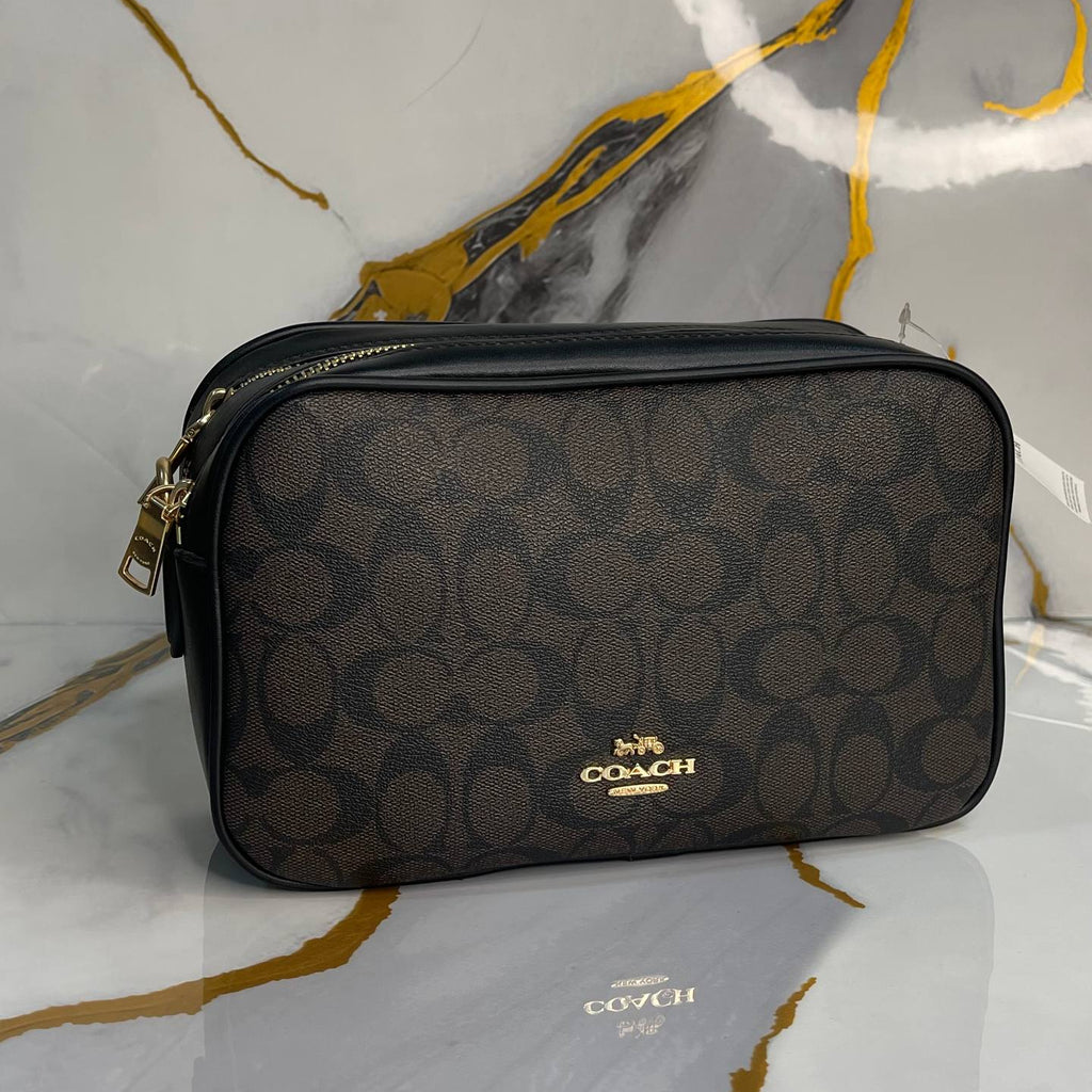 COACH Signature Canvas Camera Bag in Brown & Black 👜✨🤎