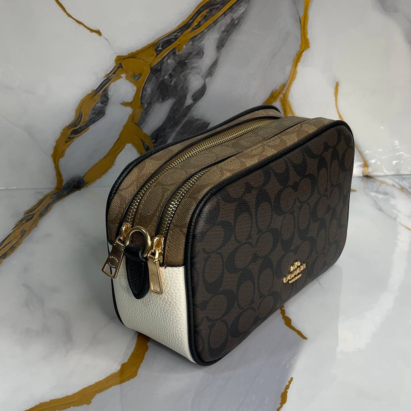 COACH Signature Canvas Camera Bag in Brown & Black 👜✨🤎