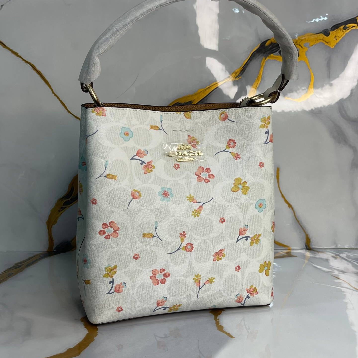 Coach Mini Town Bucket Bag in Chalk Floral Print 🌸👜✨