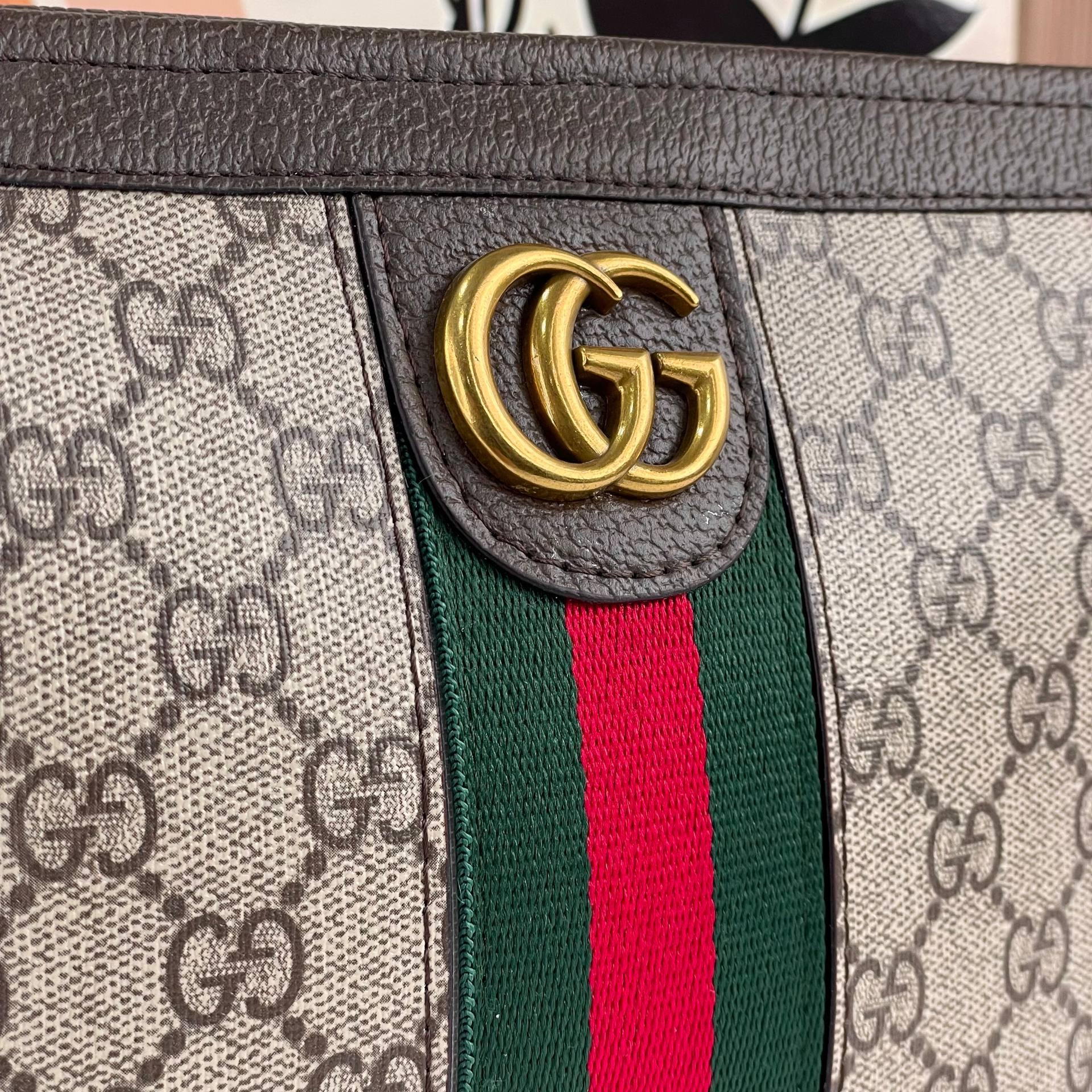 Gucci Ophidia GG Supreme Monogram Pouch with Web Stripe 👜🇮🇹✨