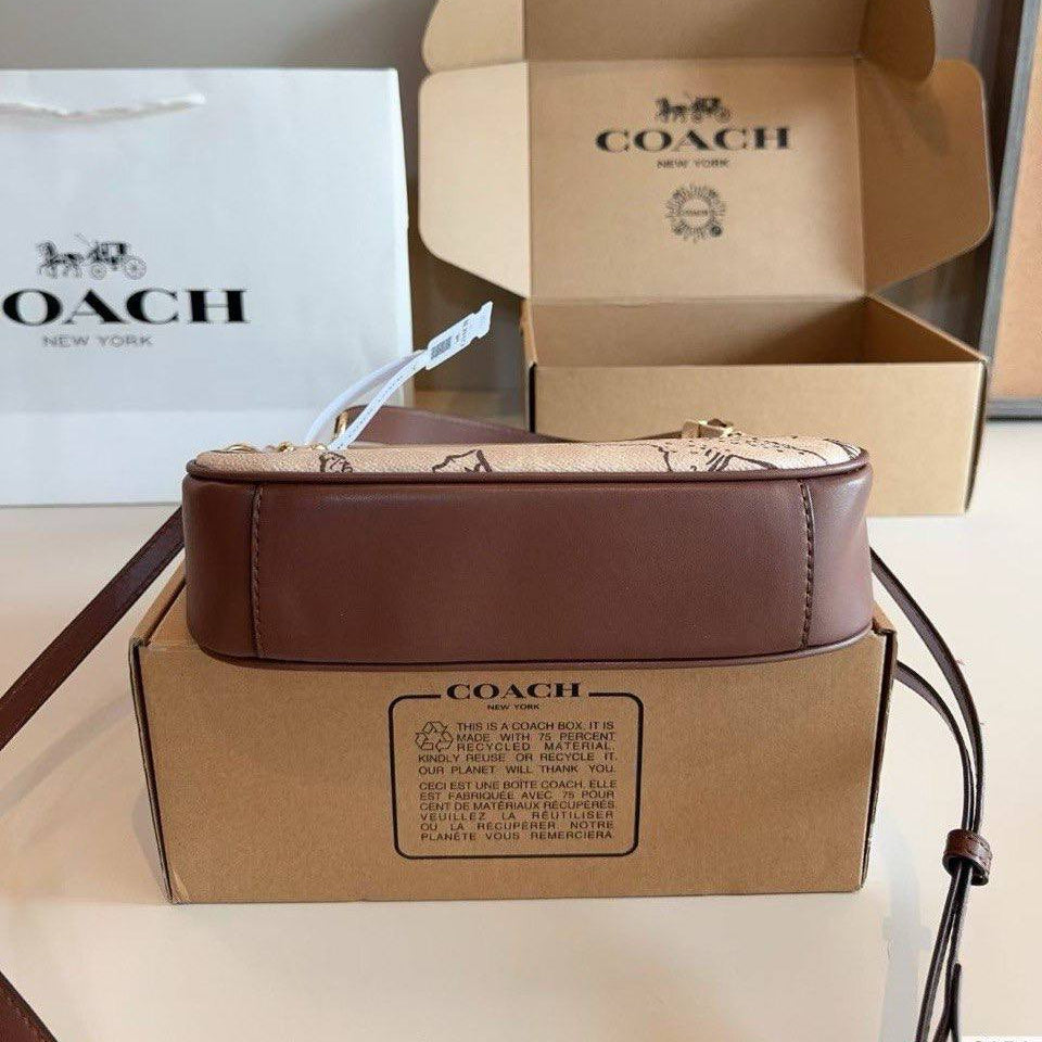COACH Beige & Brown Bag 👜 Signature Style 🍂