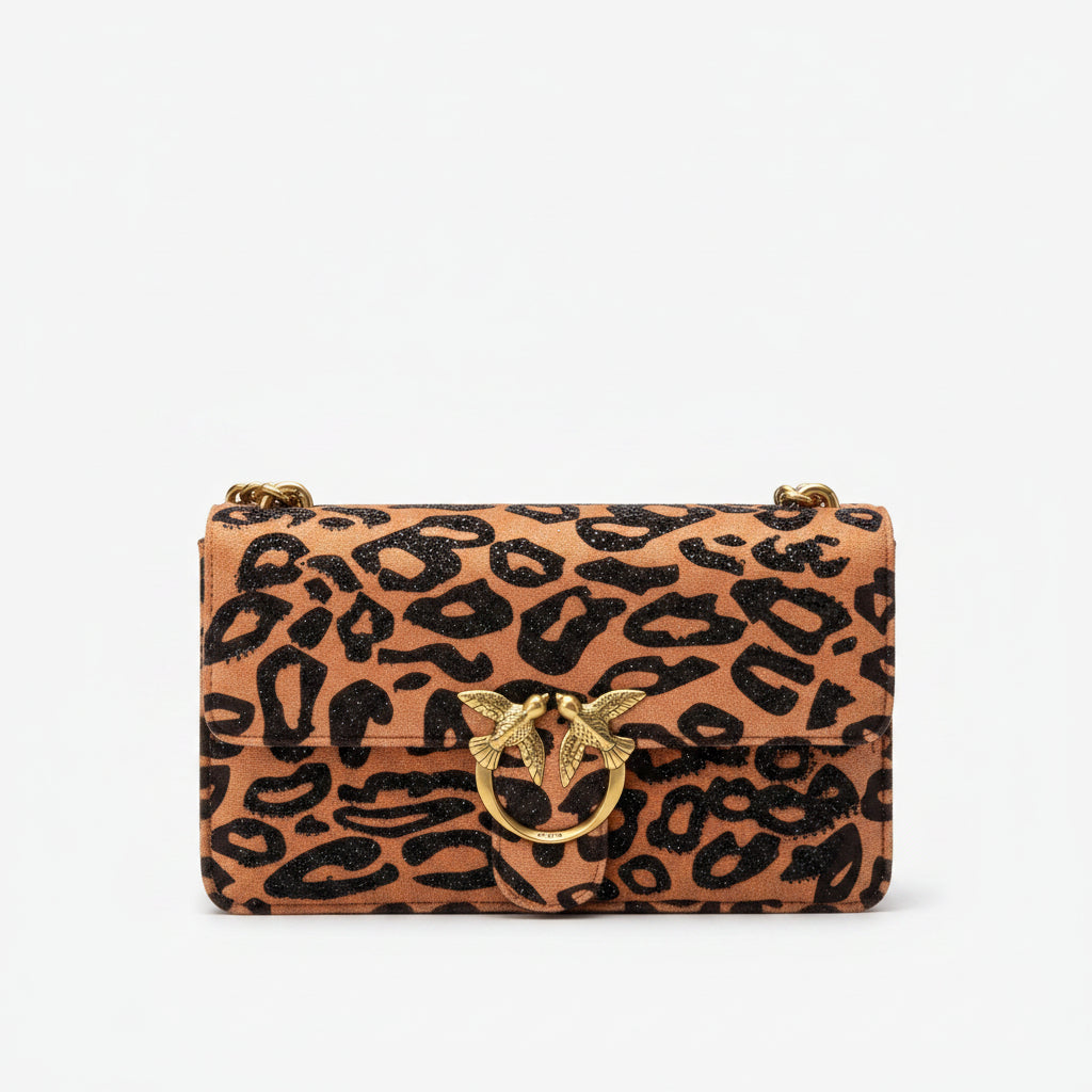 Pinko Leopard Print Shoulder Bag with Signature Bird Hardware 🐆👜