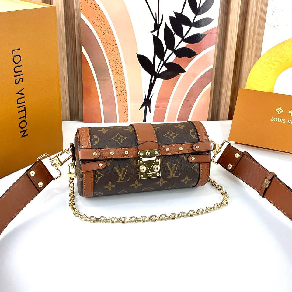 Louis Vuitton Monogram Cylinder Bag with Gold-Tone Hardware 👜✨