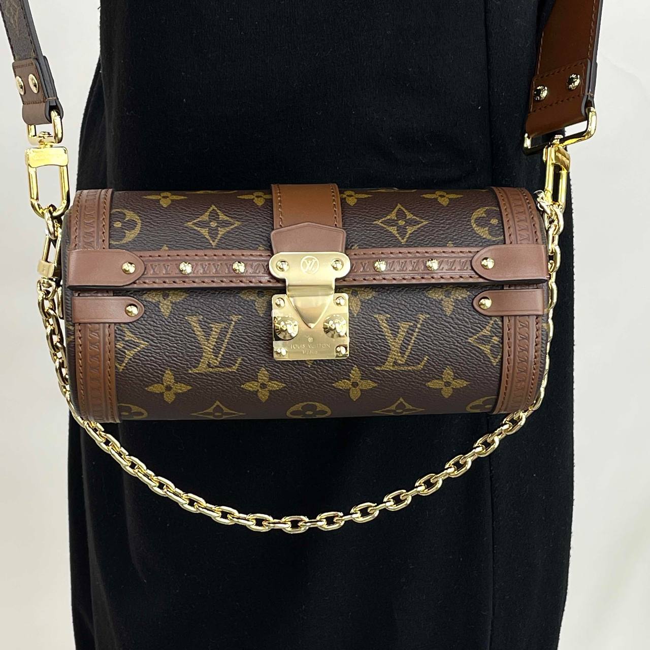 Louis Vuitton Monogram Cylinder Bag with Gold-Tone Hardware 👜✨