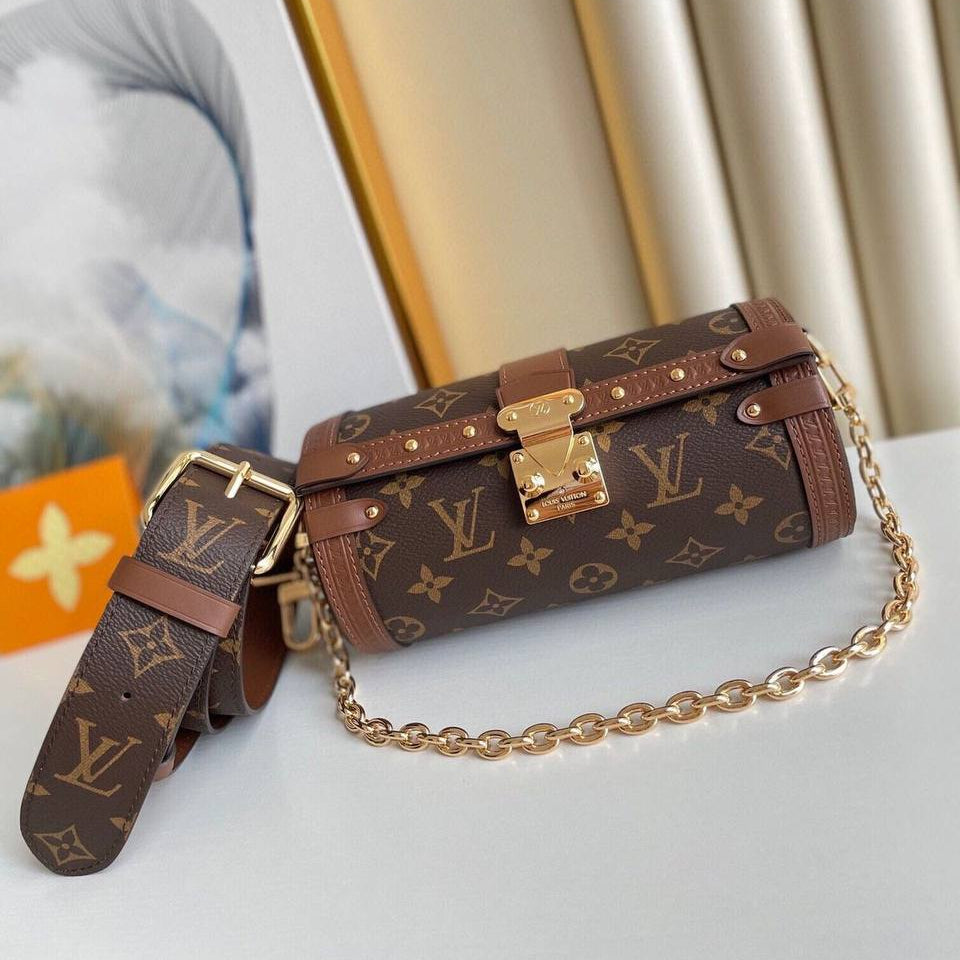 Louis Vuitton Monogram Cylinder Bag with Gold-Tone Hardware 👜✨