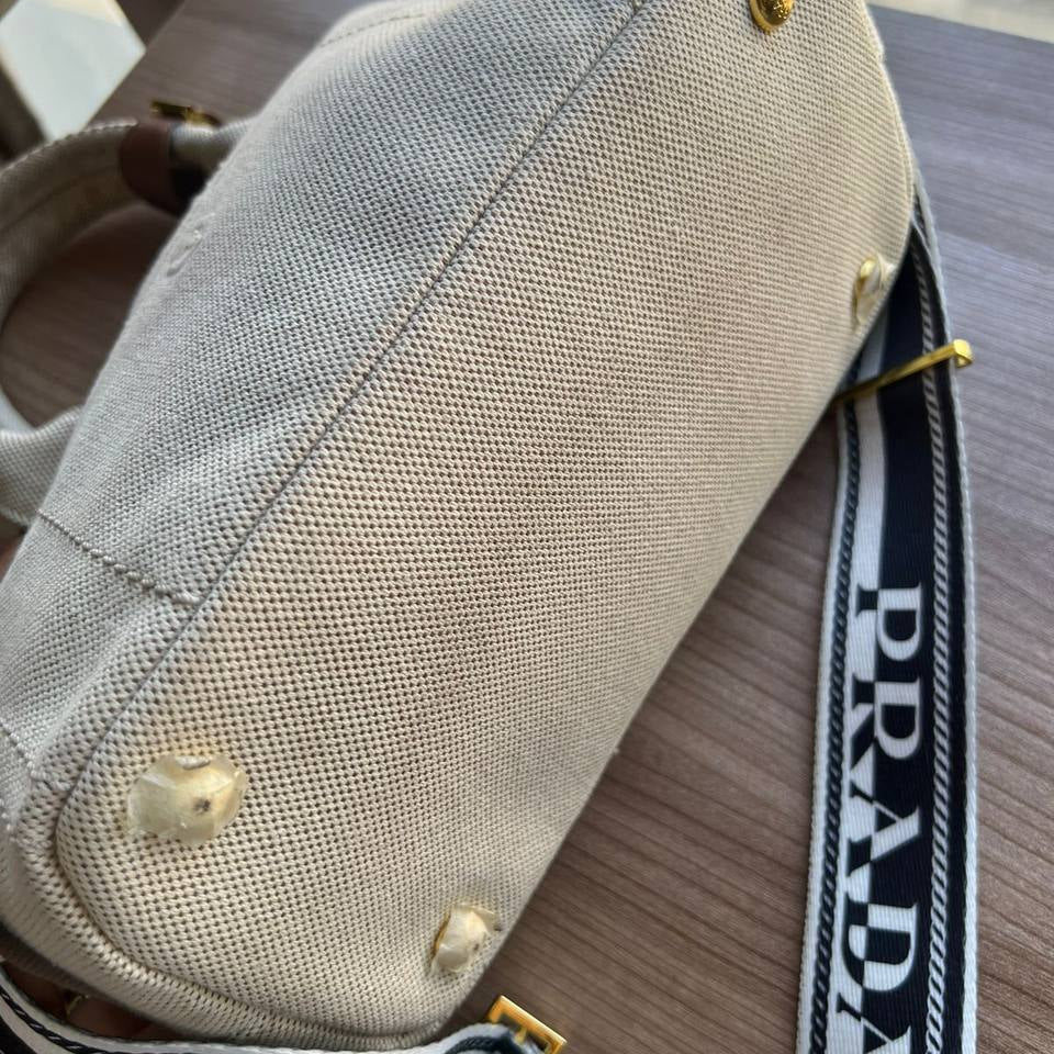 Prada Milano Canvas Tote with Signature Branded Strap 👜✨