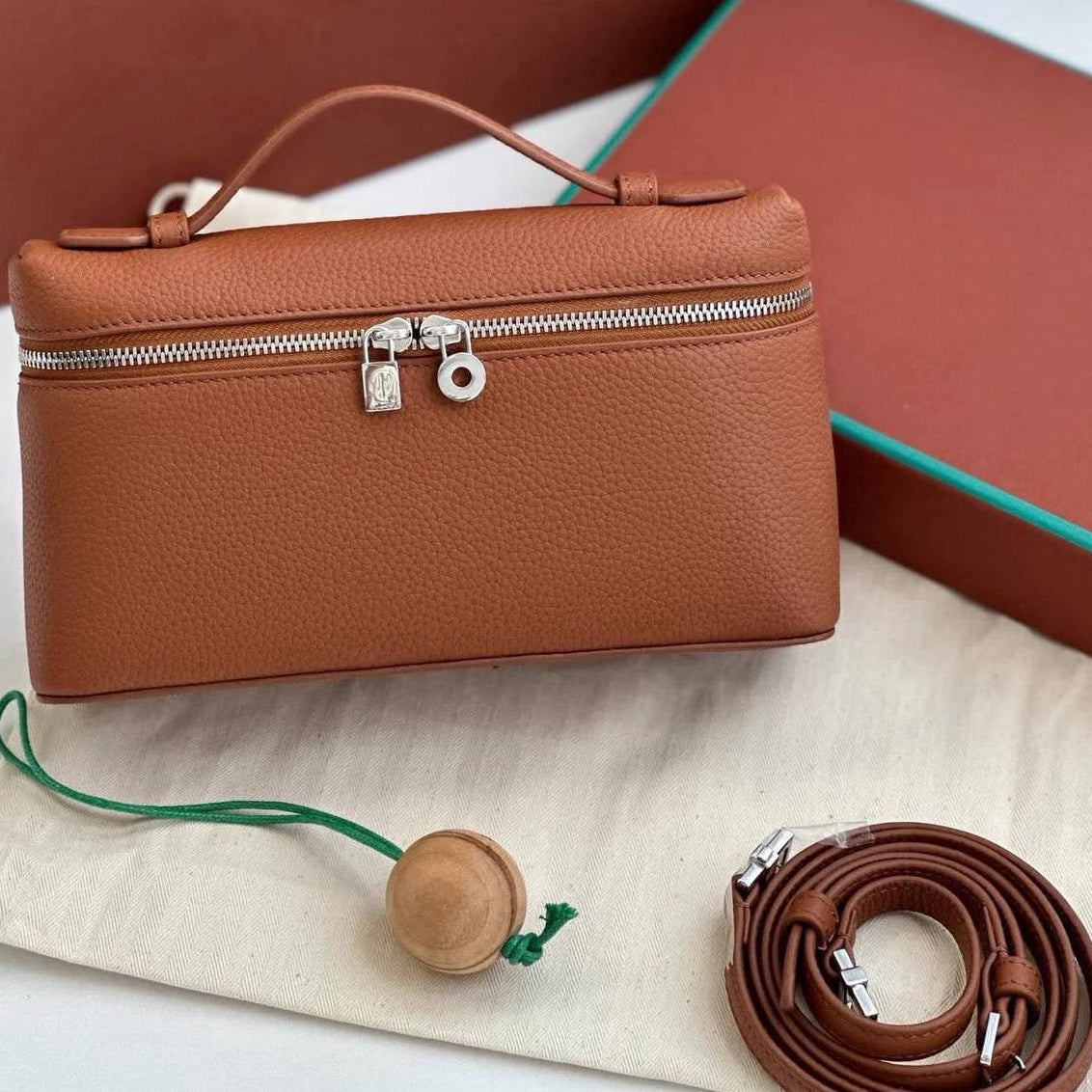Loro Piana Leather Vanity Bag with Detachable Strap 👜✨