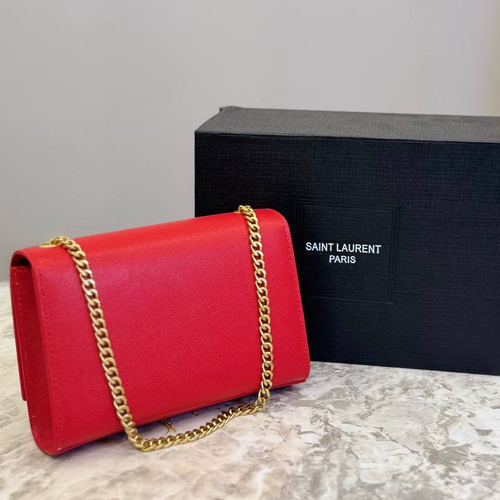 Y.S.L Red Chain Tassel Bag with Gold-Tone Hardware ❤️✨