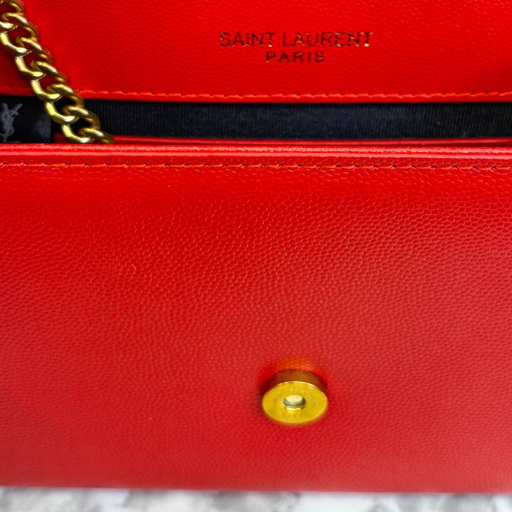 Y.S.L Red Chain Tassel Bag with Gold-Tone Hardware ❤️✨