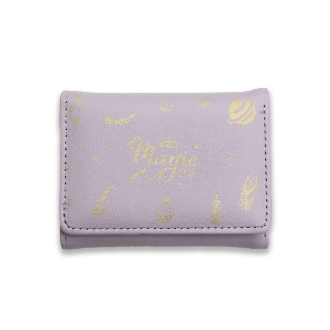 Magic Vector Tri-Fold Wallet in Celestial Lavender Faux Leather ✨🌙
