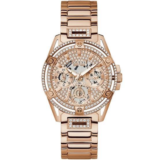 Guess Crystal Embellished Rose Gold Tone Multi-Function Watch ✨⌚