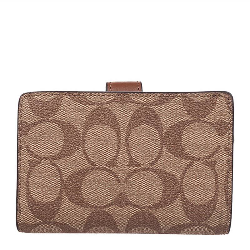 Coach Signature Coated Canvas Medium Corner Zip Wallet 👜✨