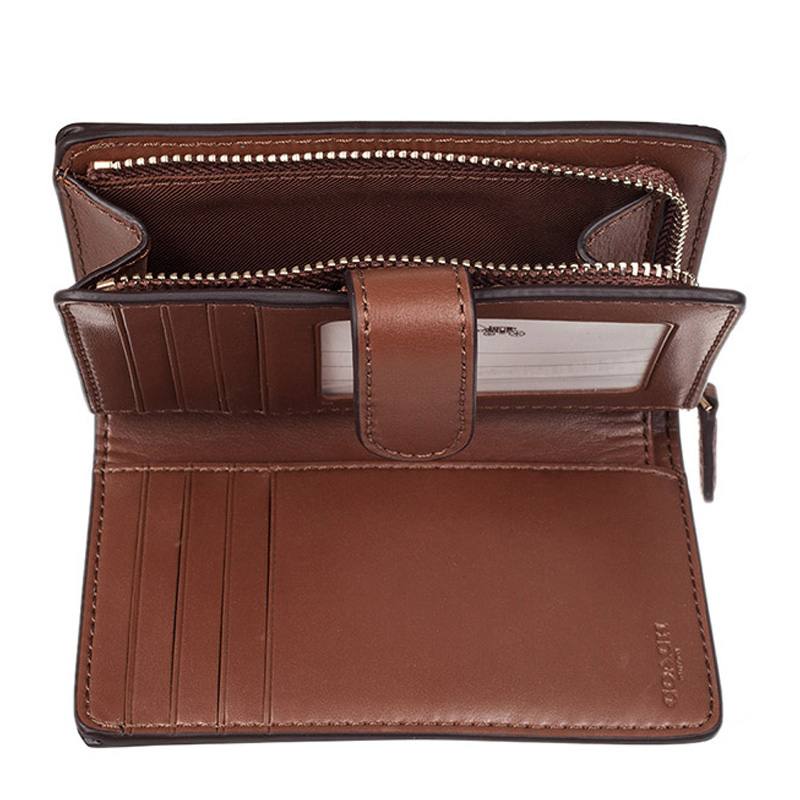 Coach Signature Coated Canvas Medium Corner Zip Wallet 👜✨