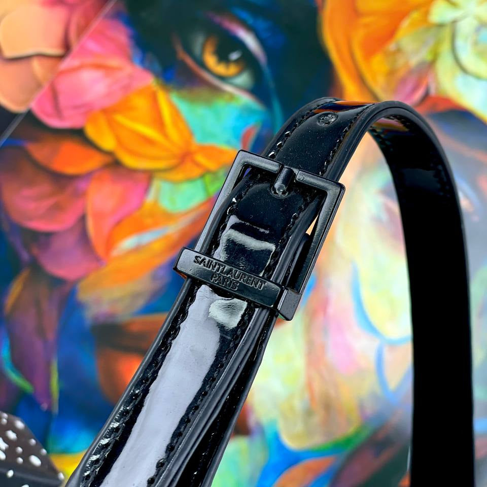 Saint Laurent Patent Leather Shoulder Bag in Black ✨👜