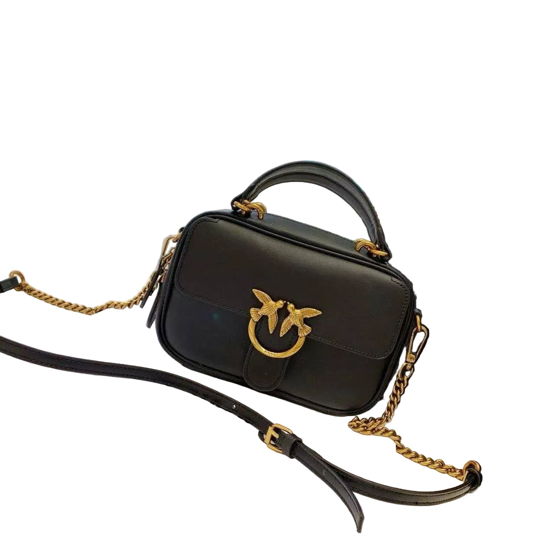 Pinko Black Crossbody Bag with Signature Gold Chain Detail ✨👜