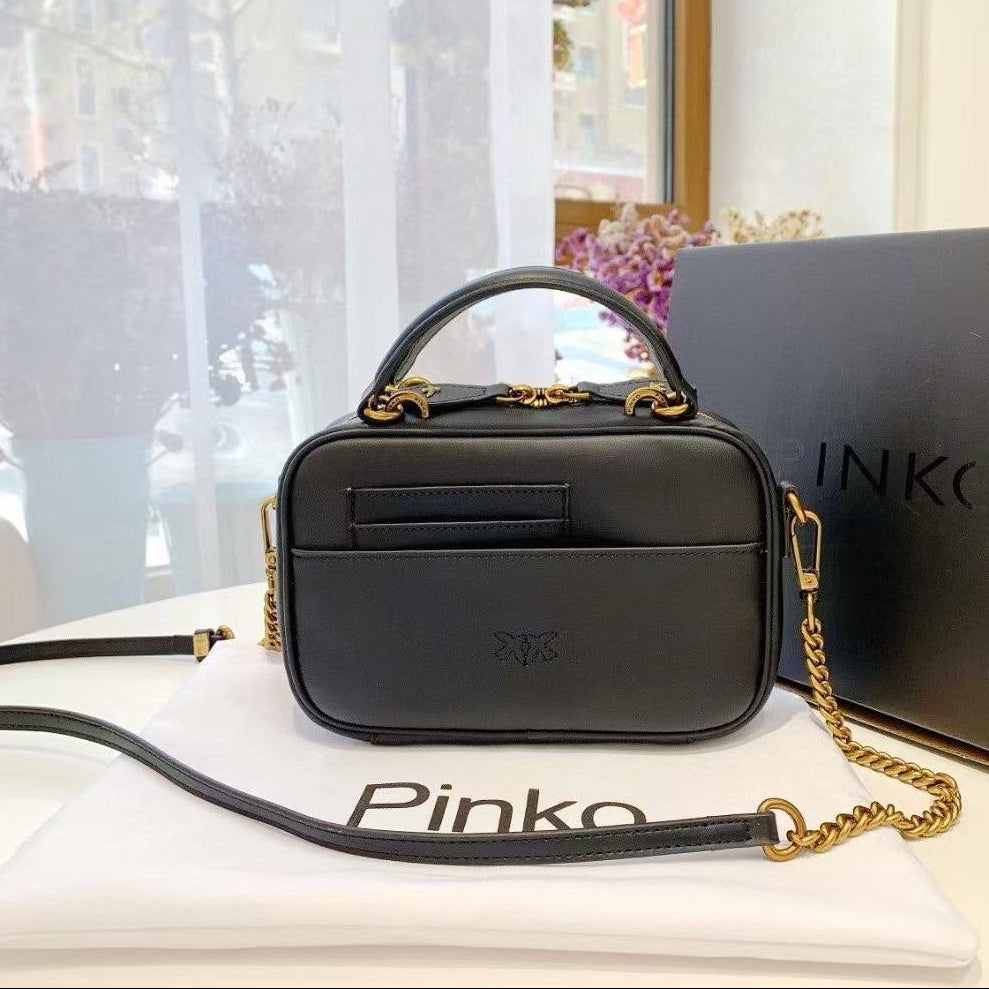 Pinko Black Crossbody Bag with Signature Gold Chain Detail ✨👜