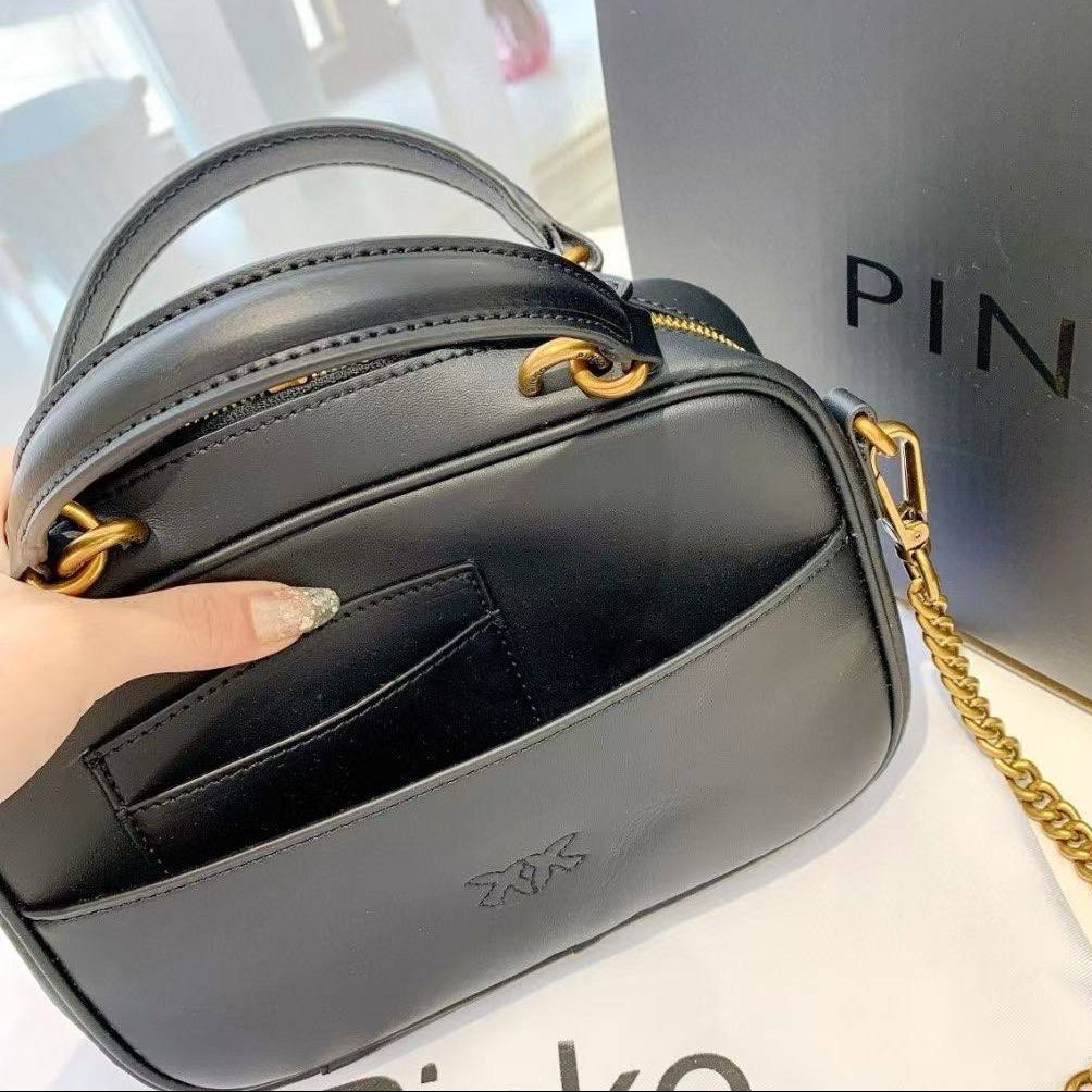 Pinko Black Crossbody Bag with Signature Gold Chain Detail ✨👜