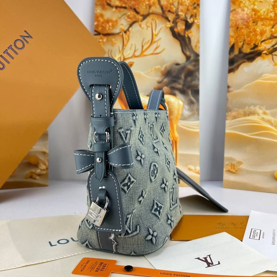 Louis Vuitton Monogram Denim Shoulder Bag with Padlock Charm 👜✨