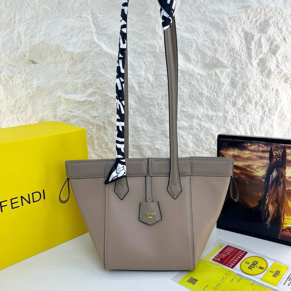 Fendi Monogram Denim and Leather Tote Bag