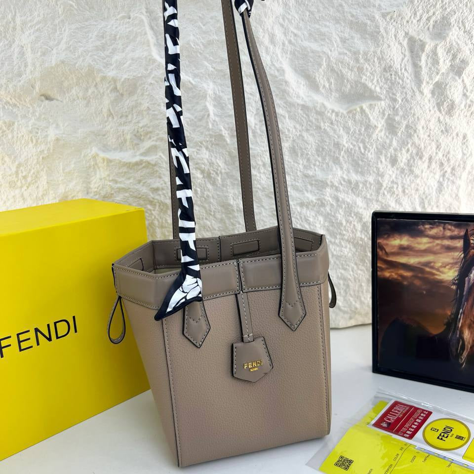 Fendi Monogram Denim and Leather Tote Bag
