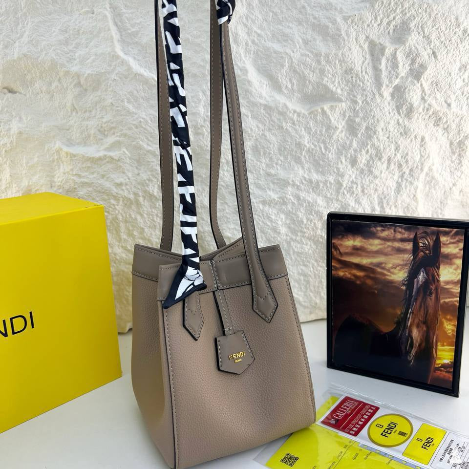 Fendi Monogram Denim and Leather Tote Bag