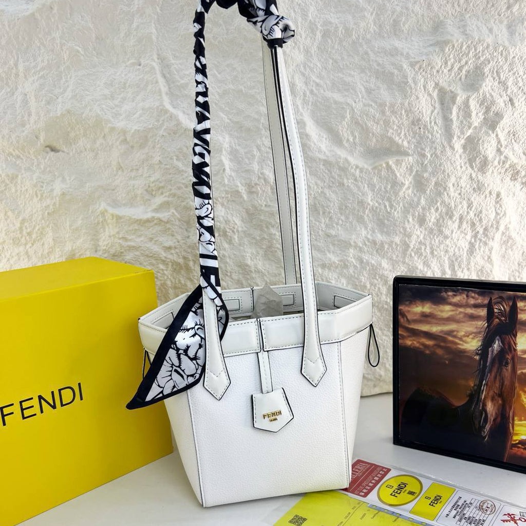 Fendi Monogram Denim and Leather Tote Bag