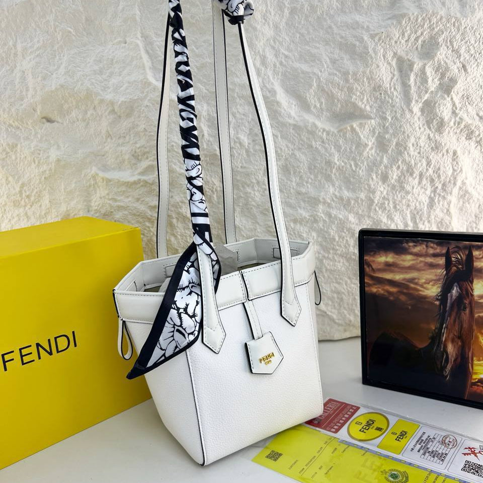 Fendi Monogram Denim and Leather Tote Bag
